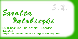 sarolta malobiczki business card